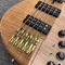 Fuego sólido Maple Top 5 Cuerdas Bajo Guitarra Ebony Fingerboard Hardware de oro personalizado Ceniza Madera Bajo eléctrico proveedor