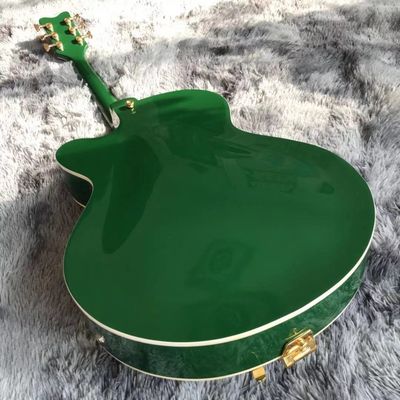 Guitarra eléctrica de jazz con cuerpo semi hueco con Bigsby Tremolo en color verde proveedor