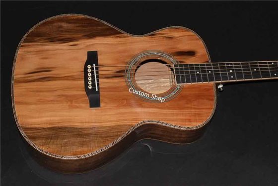 Personalizado Grand AAAAA Todo sólido de madera de manzana europea OMJM Guitarra acústica Herringbone Binding proveedor