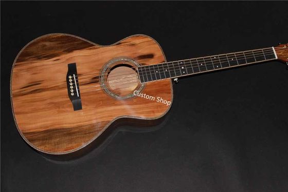 Personalizado Grand AAAAA Todo sólido de madera de manzana europea OMJM Guitarra acústica Herringbone Binding proveedor