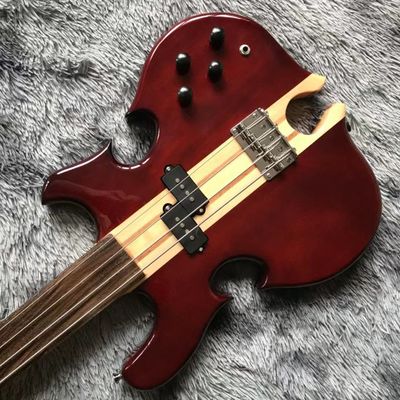 Estilo ALEMBIC personalizado 4 cuerdas Bajo Guitarra Cuello a través del cuerpo Corte Bajo Corazón proveedor