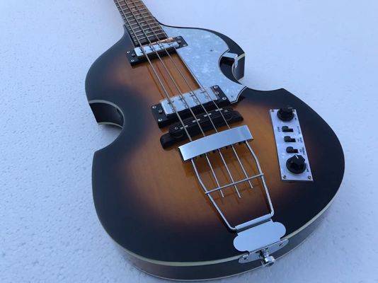 Dispositivos personalizados de fuego de tigre de arriba de arce retro coreano de hardware original Hofner HI-S ERIES B-bajo 4 cuerdas bajo guitarra proveedor