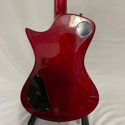 Personalizado Ernie Ball Music Man Armada Dividido Guitarra eléctrica de color rojo en forma de V Bookmatched Flame Maple Top HH Humbucking proveedor