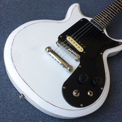 Hardware de cromo personalizado con puente Tone-Pro Semi-Gloss Finish Guitarra eléctrica blanca alpina proveedor