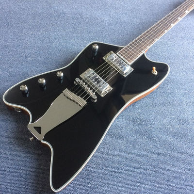 Guitarra eléctrica a mano izquierda personalizada en negro proveedor