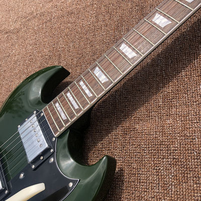 Guitarra eléctrica personalizada SG G400 Deep Army Green Fingerboard de madera de rosa Bigsby Tremolo proveedor