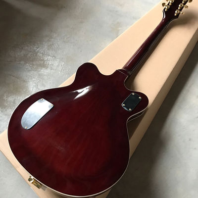 Guitarra eléctrica de doble superficie convexa personalizada Big Tremolo en vino rojo proveedor