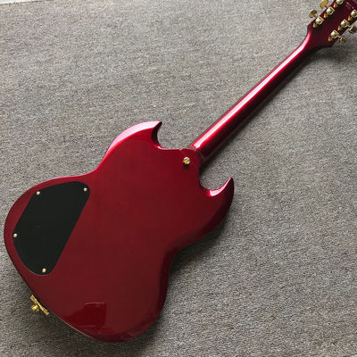 Guitarra eléctrica SG personalizada con color rojo metal proveedor