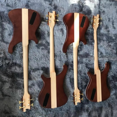 Grand Rickenbacker estilo personalizado 4 cuerdas Cuello a través del cuerpo Bajo eléctrico Guitarra esculpida Top Fábrica de instrumentos musicales proveedor