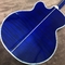Personalizado de 43 pulgadas azul cielo lacado de madera sólida pulida Jumbo de fuego de arce de espalda lateral de corte guitarra acústica proveedor