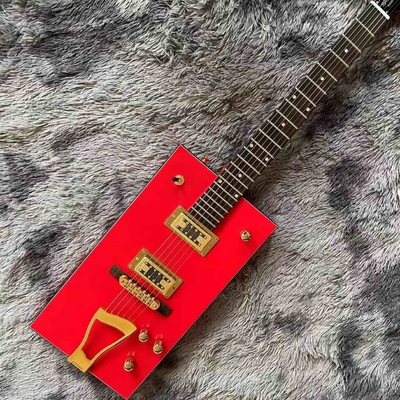 Guitarra eléctrica personalizada Grand G6138 Bo Diddley Tablero de dedos de ébano pájaro de fuego color rojo proveedor