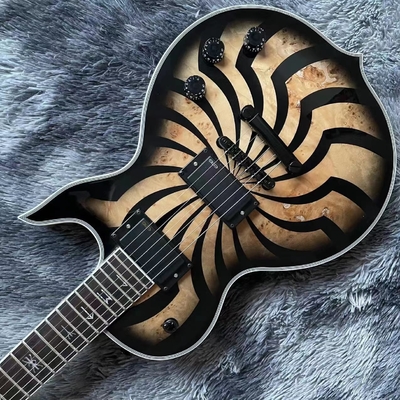 Guitarra eléctrica a medida Wylde Odin Audio Graal Carbón explosión Buzzsaw Aceptar OEM proveedor