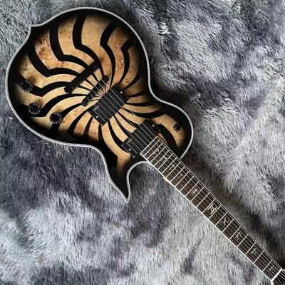 Guitarra eléctrica a medida Wylde Odin Audio Graal Carbón explosión Buzzsaw Aceptar OEM proveedor