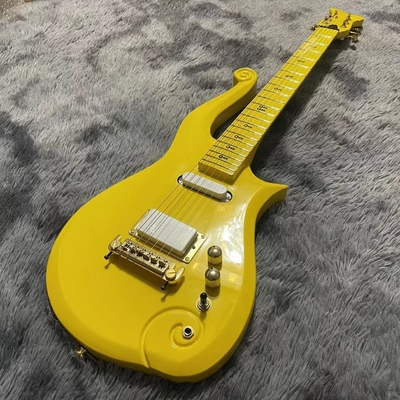 Guitarra eléctrica personalizada de color amarillo proveedor