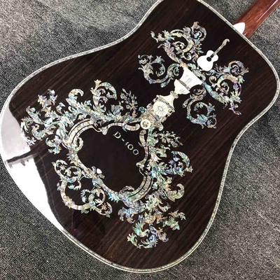 Personalizado AAAAA D100AA hecha a mano de madera sólida Vintage D Dreadnought D100A Guitarra acústica de lujo proveedor